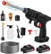 NetToyeur Haute Pression, NetToyeur Haute Pression Sur Batterie, NetToyeur Haute Pression Sans Fil Avec 2 Batteries et Tuyau de 5m, Pistolet Haute Pression Pour Lavage et Arrosage de Voiture Noir