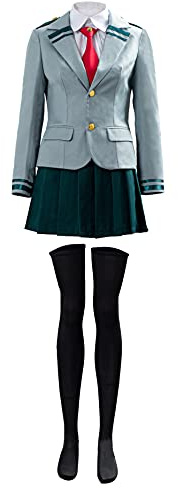 Xingyueshop - Costume da cosplay di My Hero Academia, abito di Ochako Uraraka, costume di Midoriya Izuku, uniforme scolastica per adulti, taglia S, grigio