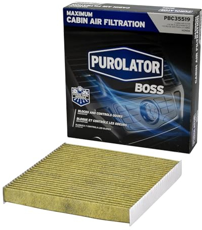 Purolator PBC35519 PurolatorBOSS Automotive Cabin Air Filter with Activated Carbon, Car & Truck Passenger Compartment OEM Filter Replacement for Honda Civic, Accord, CR-V and more