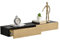 [en.casa] 2er Set Wandregal mit Schublade Schwarz/Holz Hängeregal Wand Regal Schrank Tisch Nachtschrank Kommode Wandboard Wandschublade