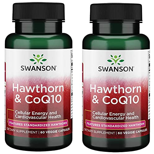 Swanson Hawthorn & Coq10 60 Veg Capsules (2 Pack)