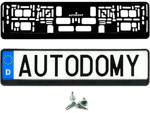 Autodomy Pack 2 Unita Supporto Targa 520x110 mm + 4 Viti | Portatarga Auto Posteriore e Anteriore Valido per Qualsiasi Modello | Porta Targa Auto Omologata | Resiste a Pioggia e Sole