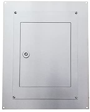 SPORTELLO PORTA PER RITIRO DELLA POSTA IN ACCIAIO INOX SATINATO + CORNICE DI COPERTURA - DIMENSIONI TOTALI 470x370 MM
