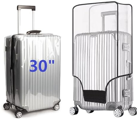 FABULWAY Clear PVC Suitcase Cover Protectors Transparent Luggage Cover Waterproof Wheeled Suitcase Dust Cover Dustproof Travel Luggage Sleeve Protector (30)