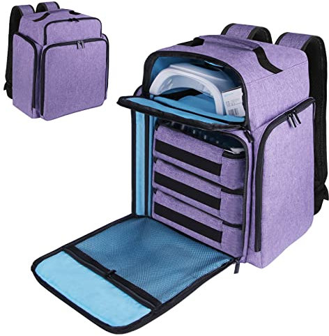 Famard Nail Polish Organiser Backpack - Holds 108 Bottles(15ml - 0.5 fl.oz) and 1 Nail Lamp, with 3 Removable Storage Case for Nail Varnish Tech