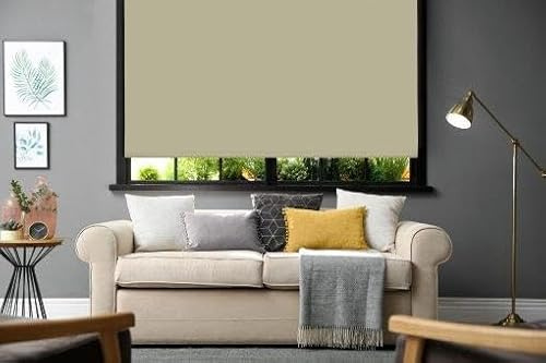 Blackout Roller Blind in Natural Cream - Width 60 x Drop 165cm
