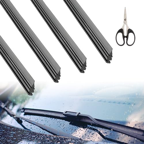 Scheibenwischer Ersatz Gummi, 4 x 650mm Scheibenwischer Gummi, Scheibenwischergummi Ersatz, Universal Wischergummi, Scheibenwischer, Scheibenwischer Wischergummi
