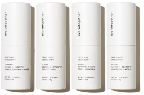 evolvetogeter Naturlig lyxig växtbaserad deodorant för män och kvinnor, neutraliserar lukt och mjukar upp huddoften aktiveras av vegansk kroppsvärme utan