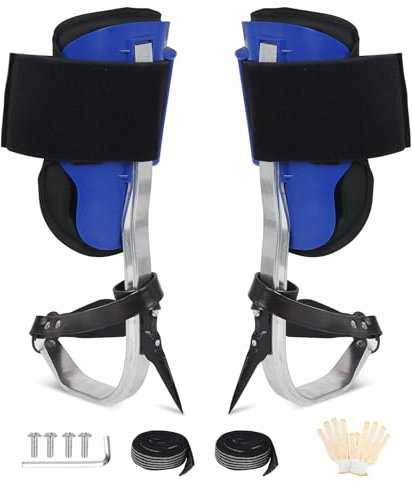 Baumklettern Ausrüstung, Höhenverstellbar Steigeisen Baumklettern, stellbare Baumklettern Schuhe, Steigeisen Baumsteigeisen, für Üben Von Baumklettern, Überleben Im Dschungel, Obstpflücken Us (Blau)