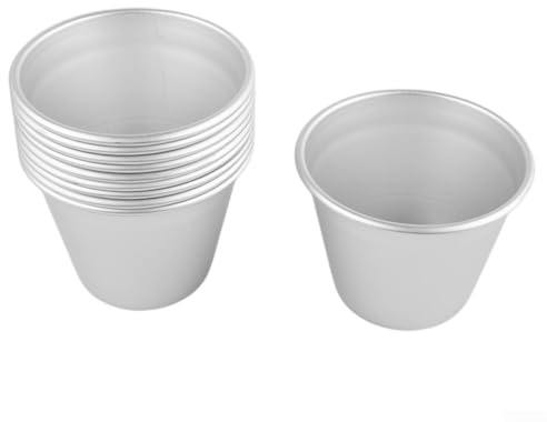 Juego de 10 moldes de aluminio para hacer postres individuales como pudines y cupcakes