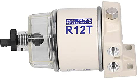 Tbest Filtro del Combustibile Spinone Marino Separatore D'acqua Ad Alta Efficienza Ad Alta Portata 30 GPS Drenaggio Autocompatico R12T Sostituzione per Motori Edilizia in Metallo