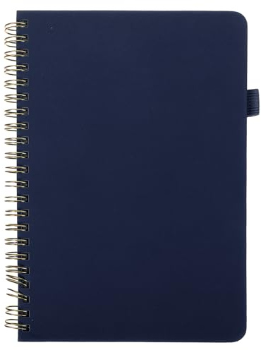 Operitacx Carnet d'adresses à spirale avec onglets alphabétiques, format B6, couverture rigide, gros caractères, bleu foncé, idéal pour les seniors et pour la maison ou le bureau.