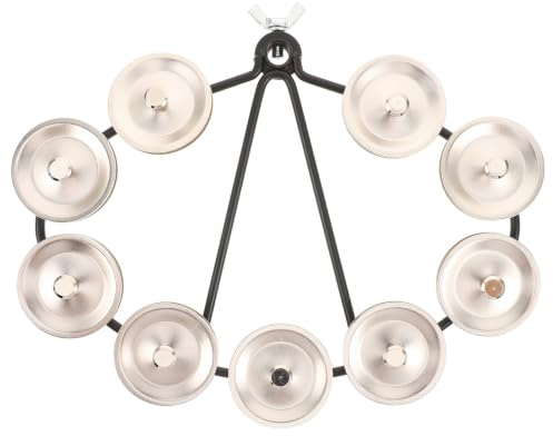 VALICLUD Hi-hat Tamburin med Metallskrammel Svart RAM Lätt och Trumaccessoar för Trumset Förstärker Hi-hat Cymbaler med Skarpa Ljud för Trummisar och Scenframträdanden