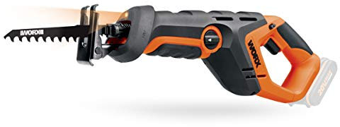 WORX WX508.9 Säbelsäge 20V – Akku Säge zum Schneiden von Holz, Stein u.v.m. - verstellbare Fußplatte, variable Geschwindigkeit, LED-Licht, Pendelhub – Ohne Akku & Ladegerät