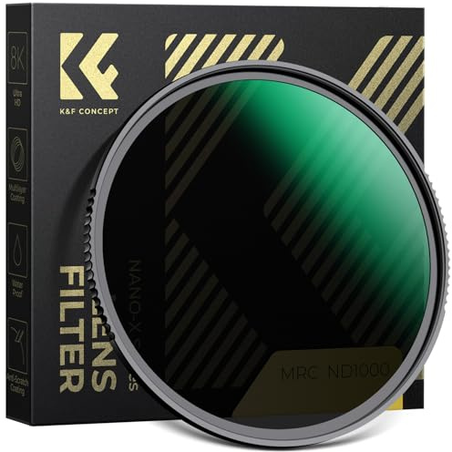 K&F CONCEPT 55mm ND1000 (10-Stop Fixed Neutral Density) ND Filter with 28 Multi-Coated Optical AGC Glass Waterproof Camera Lens Filter- for Long Exposure Photography (Nano-X Series)