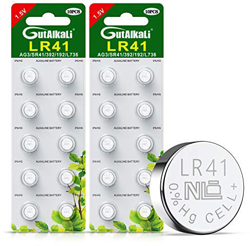 GutAlkaLi LR1130 Battery Pack of 20 – 1.5V Batteries for Watches, Hearing Aids, Glucometer, Key Fobs and Small Electronics – Silver Oxide Chemistry Provides Stable Voltage and Long Lifespan