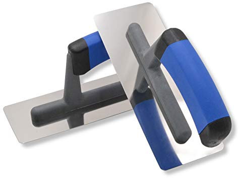 2er Set DEWEPRO® Venezianische Glanzputz Glättekelle - Venezianer Stucco Kelle 200x80mm - Edelstahlblatt mit abgerundten, geschliffenen und polierten Kanten - Glättkelle