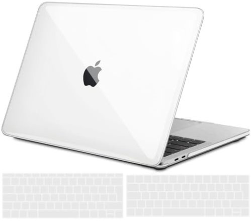 TECOOL Hülle Kompatibel mit MacBook Pro 13 Zoll 2016-2022 (M2 M1 A2338/A2289/A2251/A2159/A1989/A1706/A1708), Ultradünne Schutzhülle Hartschale Case mit Tastaturschutz (EU), Kristall Transparent