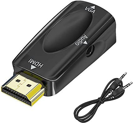 Aolirot HDMI-auf-VGA-Adapter mit 3,5-mm-Audiokabel, HDMI-auf-VGA-Adapter (Stecker auf Buchse) 1080P, kompatibel mit Laptop, PC, Monitor, Projektor, Roku, Xbox, PS4, MacBook, Mac Mini und mehr