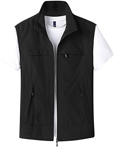 WOXIHUAN Gilet Sportivo Uomo Gilet Pesca Viaggio Tasche Gilet Sport Giubbino da Lavoro Cronista Caccia Fotografi All'Aperto Gilet Safari Giacche Senza Maniche