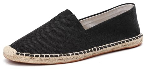 FANSU Homme Espadrilles Femme Couleur Unie, Plats Confortables et Décontractés à Mode pour Printemps Et l'Été, Respirant et Confortable Tissées Pêcheur Chaussures