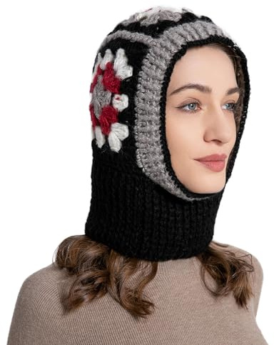 ZLYC Women Winter Knitted Hat Windproof Hooded Scarf Balaclava Beanie Hat | Motorcycle Snowboarding, Skiing Wram Mask