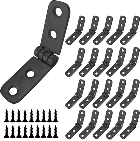 20 Pcs 180 Degree Hinges,Small Folding Flip Hinges for Wood,Cabinet,Cupboard Door, Table, Box,Furniture (Black)