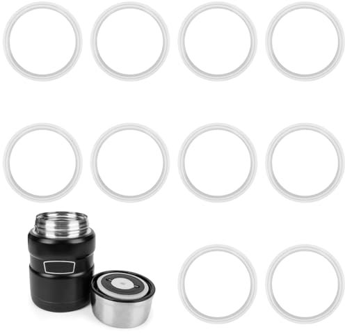 Linkidea 10 Stück Silikondichtung Ersatz, exakt passende Deckeldichtung kompatibel mit Thermos Stainless King Food Jar, exakte Passform für bis zu 10 Unzen (Passend für 16 und 24 Unzen)