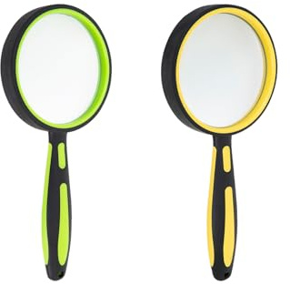 ELTVISII 10X Magnifying Glass for Reading 75mm Handheld Portable Book Magnifier for Kids Seniors, Small Loupe for Close Work, Classroom, Puzzle Hobby Observation, 2 Pack