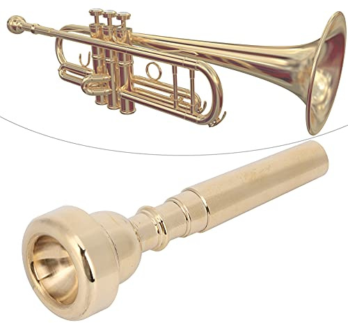 Fransk Horn Munstycke, 3C Trumpet Munstycke Horn Musikinstrument Tillbehör Professionell Mässing Trumpet Tillbehör för Blåsinstrument (Guld 3C)