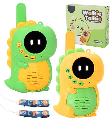 Dinosaur Walkie Talkies Kids Toys for 3 4 5 6 Year Old Boys Girls Gifts for 3-12 Year Old Boy Girls Dino Toys Kids Birthday Presents Walkie Talky Outdoor for Camping Garden
