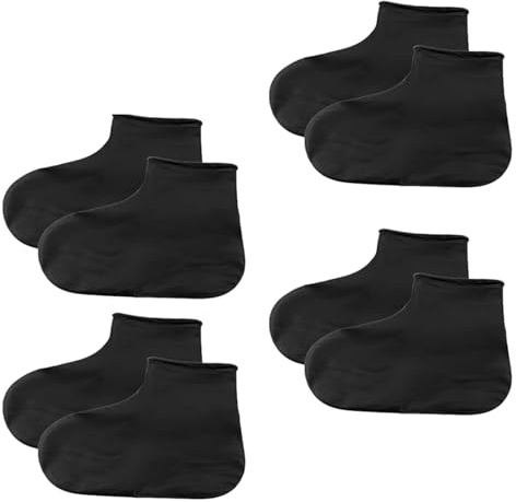 LYSHOOCE 4 Paia Nero Copriscarpe Impermeabili,Riutilizzabile Copri Scarpe per Pioggia,Copriscarpe Antiscivolo in Silicone,Copriscarpe Pioggia Gomma,Copriscarpe Moto,per giorni di pioggia,neve