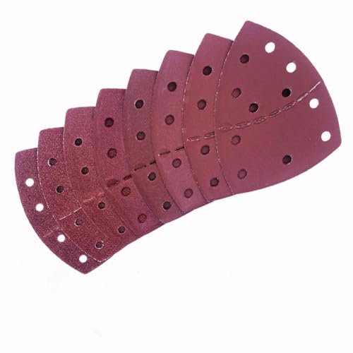 70 Pièces papier ponceuse triangulaire, 11 Trous, Grain 40/60/80/120/180/240/400/600,Triangles de Ponçage,papier abrasif pour ponceuse pour Bosch PSM 100A /PSM 200 AES/PSM 18