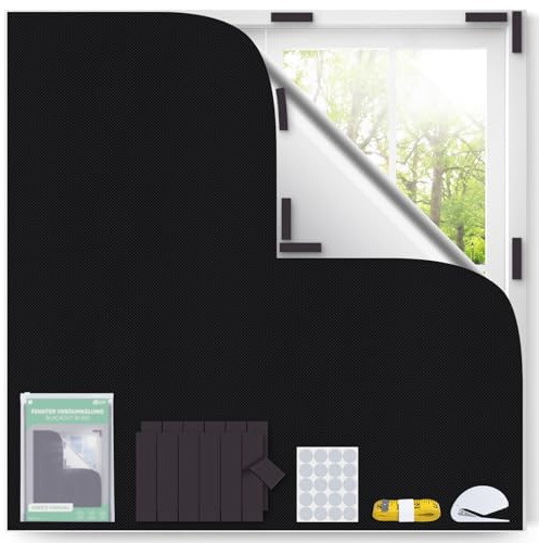 Inwee Estores Opacos sin Taladrar Magnéticas, Cortina Opaca Portátil al 100% para Ventana, Se Adapta a Cualquier Forma de Ventana, Cortina Opaca Temporal para Nursería, Viajes, Caravana, 200x145 cm