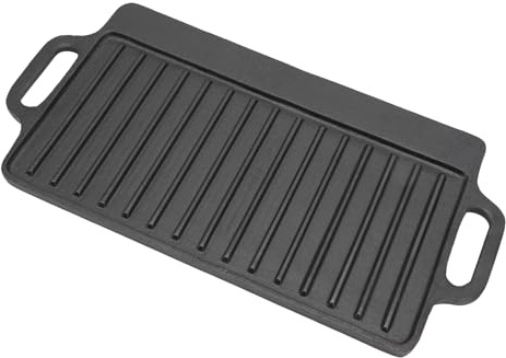 Haofy Plancha para Parrilla Placa Teppanyaki de Hierro Fundido de 15,7 Pulgadas con Distribución Uniforme del Calor para Bistec, Panqueques de Pollo, Adecuada para Horno, Parrilla Al Aire Libre para