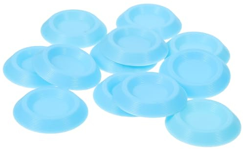 BESTOMZ 12 Cuencos para Cucarachas Dubia, Platos Pequeños Redondos para Alimentación de Insectos y Reptiles, Plástico Resistente Azul, Comederos Compactos para Terrarios y