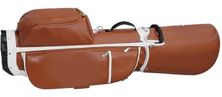 BAOFUYA Lättviktsväska för Golfstativ, Mikrofiberläderhållare för Golfklubbor för Damer, Triangulär Stödbas, Förvaring med Flera Fickor, 50 X 13 X 14,6 Tum för Körbana för kvinnor.