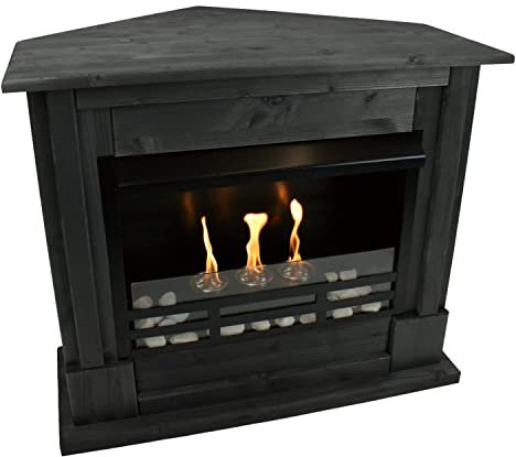 Kaminbau Mierzwa Gelkamin Ethanolkamin Kaminofen Eckkamin Rafael Premium Royal - Schwarz