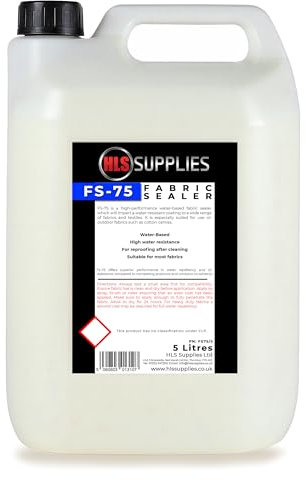 HLS Supplies 5L FS-75 Fabric Sealer - Waterproof Spray for Fabric - Tent Waterproofing for Awnings, Boat Covers, Garden Furniture