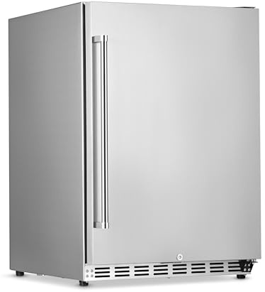 NewAir 24 Commercial Built-in or Under Counter Refrigerator | 5.3 Cu. Ft. Weatherproof Outdoor Fridge for Patio, Indoor & Commercial Use | Stainless Steel
