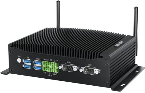 BASOARO Industriell Mini PC, Mini Dator Win 11 Pro, DDR4 Core i5 8260U, 64GB RAM 512GB SSD, Dual Gigabit Ethernet, 2 RS232 COM Portar, Triple Display, 6 USB, Dual Band WiFi, BT, Mini Desktop PC