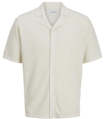 JACK & JONES Men's Jjorion Knit Resort Ss, Cloud Dancer, L