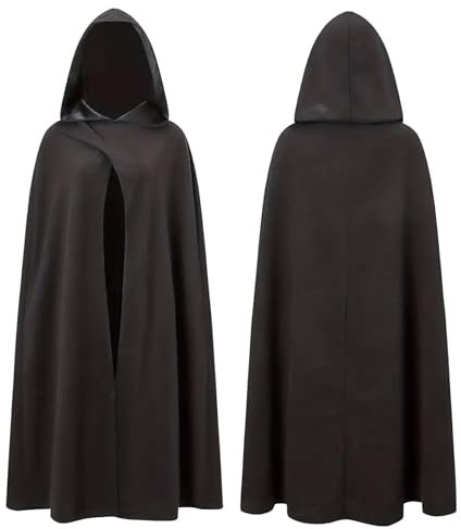 Vampir Kostüm - Umhang schwarz mit Kaputze - Verkleidung für Halloween & Fasching & Karneval - Kinder & Erwachsene