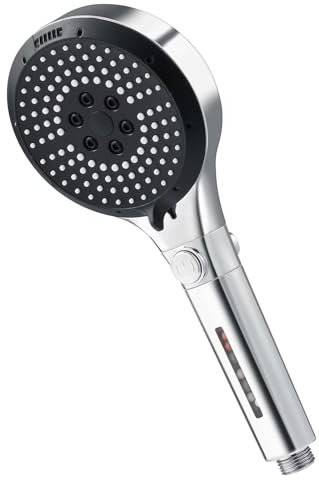 Diboniur Soffione Doccia con 6 Modalità Spray, Doccino per Doccia Pressurizzato con Funzione Filtro, Soffione Doccia Anticalcare Grande (Soffione Senza Tubo)