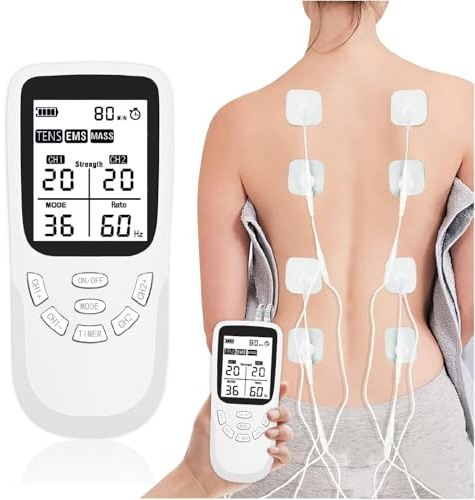 Christmas Gifts Tens & EMS & Massage Muscle Stimulator,Electronic Pulse Massager,Dual Channel TENS EMS Machine for Pain Relief, 36 Modes TENS Unit Muscle Stimulator with 8pcs 5x5 TENS Electrode Pads