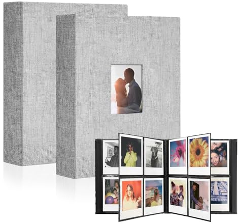 Álbum de fotos Polaroid de 416 fotos, álbumes de fotos de 2x3 pulgadas, 2 paquetes de álbumes de fotos Polaroid compatibles con cámaras Fujifilm Instax Mini 12 11 9 8 40, compatibles con Polaroid Snap