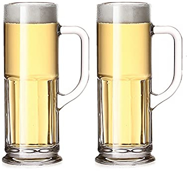 pintglas, Klassiska ölmuggar med tjocka botten och handtag for familjemiddagar, barer fester