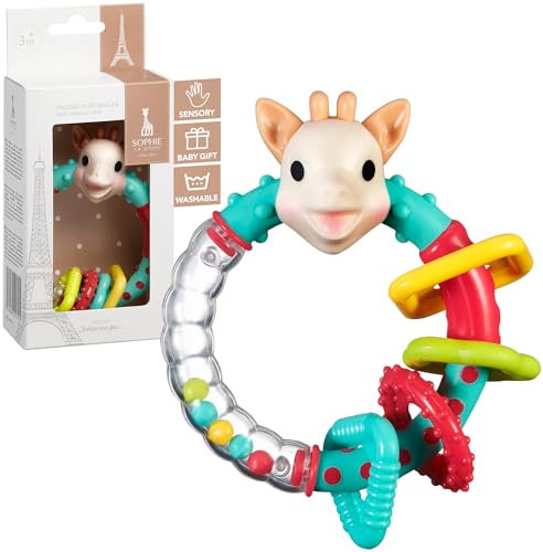 Sophie de giraf Multi-textuur rammelaar in witte geschenkdoos