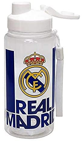 REAL MADRID CF - Botella Cantimplora de Agua, Capacidad de 500 ml, con Cierre Seguro, Multicolor Translúcido, Producto Oficial (CyP Brands)