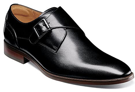 Florsheim Sorrento Plain Toe Single Monk Strap Black Smooth 10.5 W (3E)